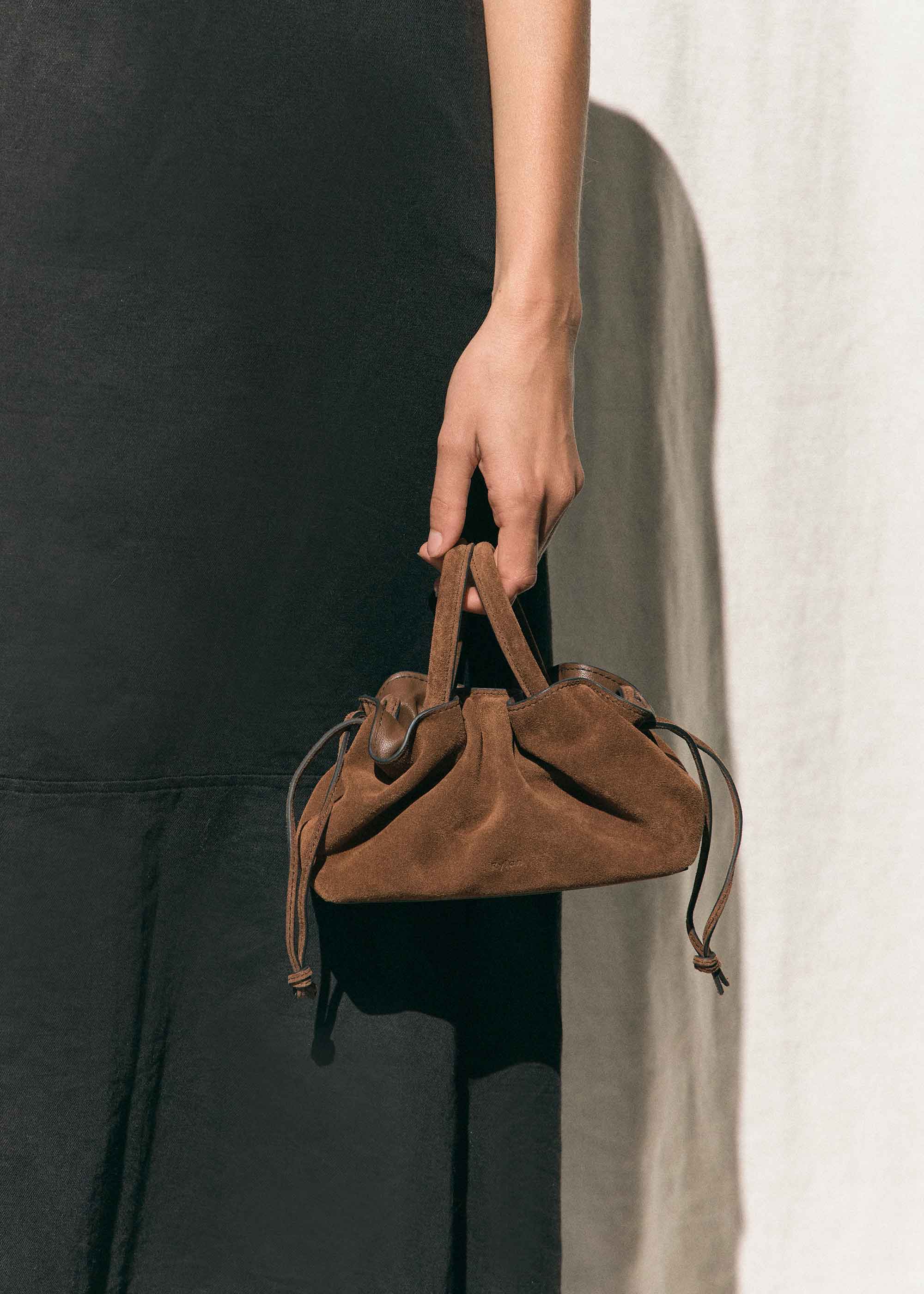 21.55 Brown Suede Mila Mini Tote