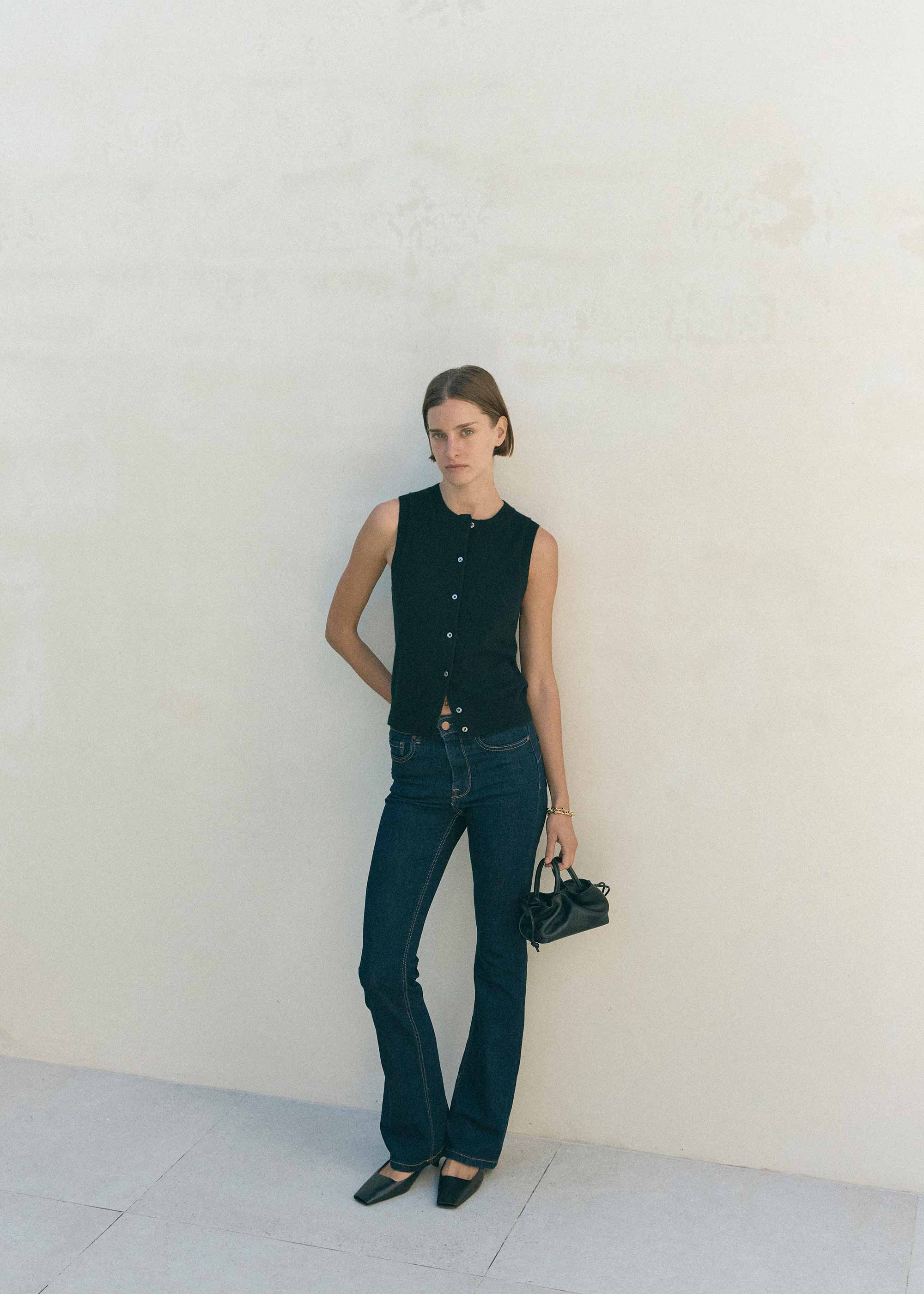 21.1 Black Smooth Mila Mini Tote